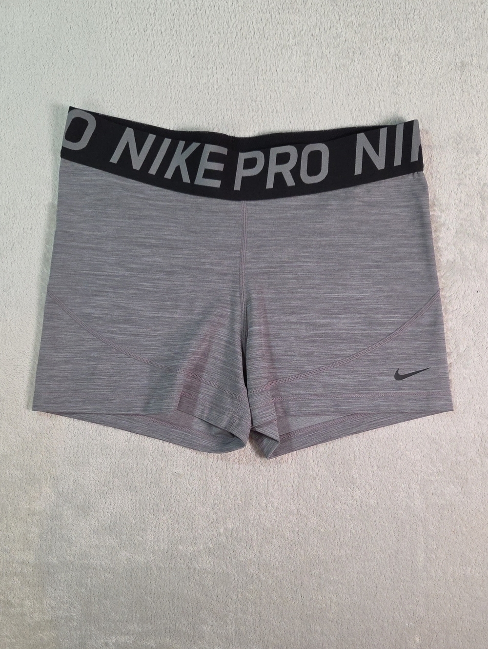 Nike Pro Womens 3" Compression Shorts Heather Grey XL EUC